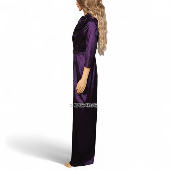 Eliza J Purple Taffeta Evening Gown Dress 6 Formal Wedding Guest Mother of Bride - Picture 6 of 12